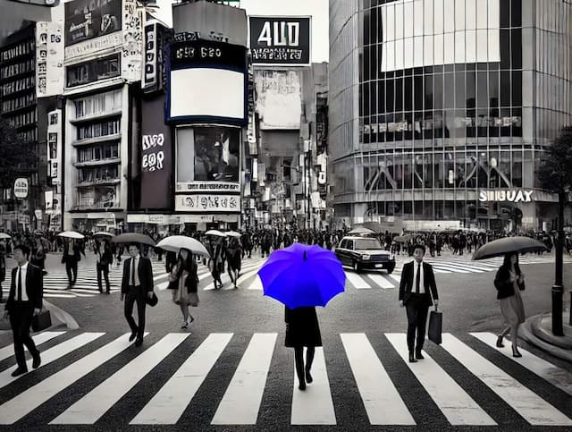 Shibuya Street Rainy Day