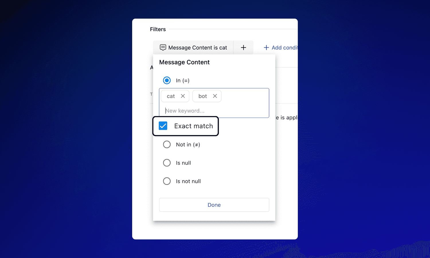 exact-match-feature-in-rule-engine-in-statusbrew